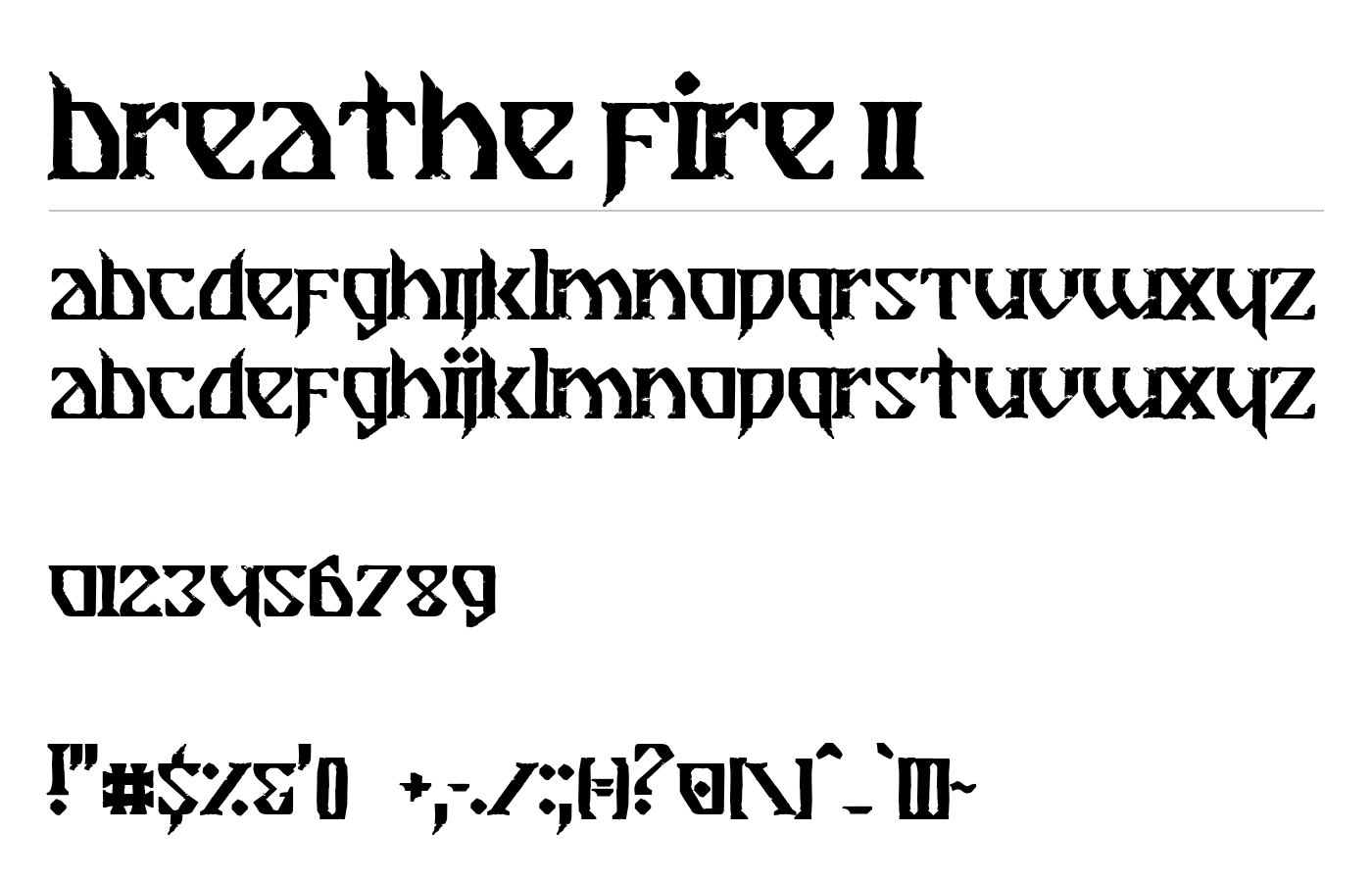 Breathe Fire II Font preview