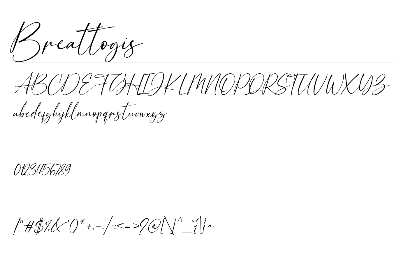 Breattogis Font preview