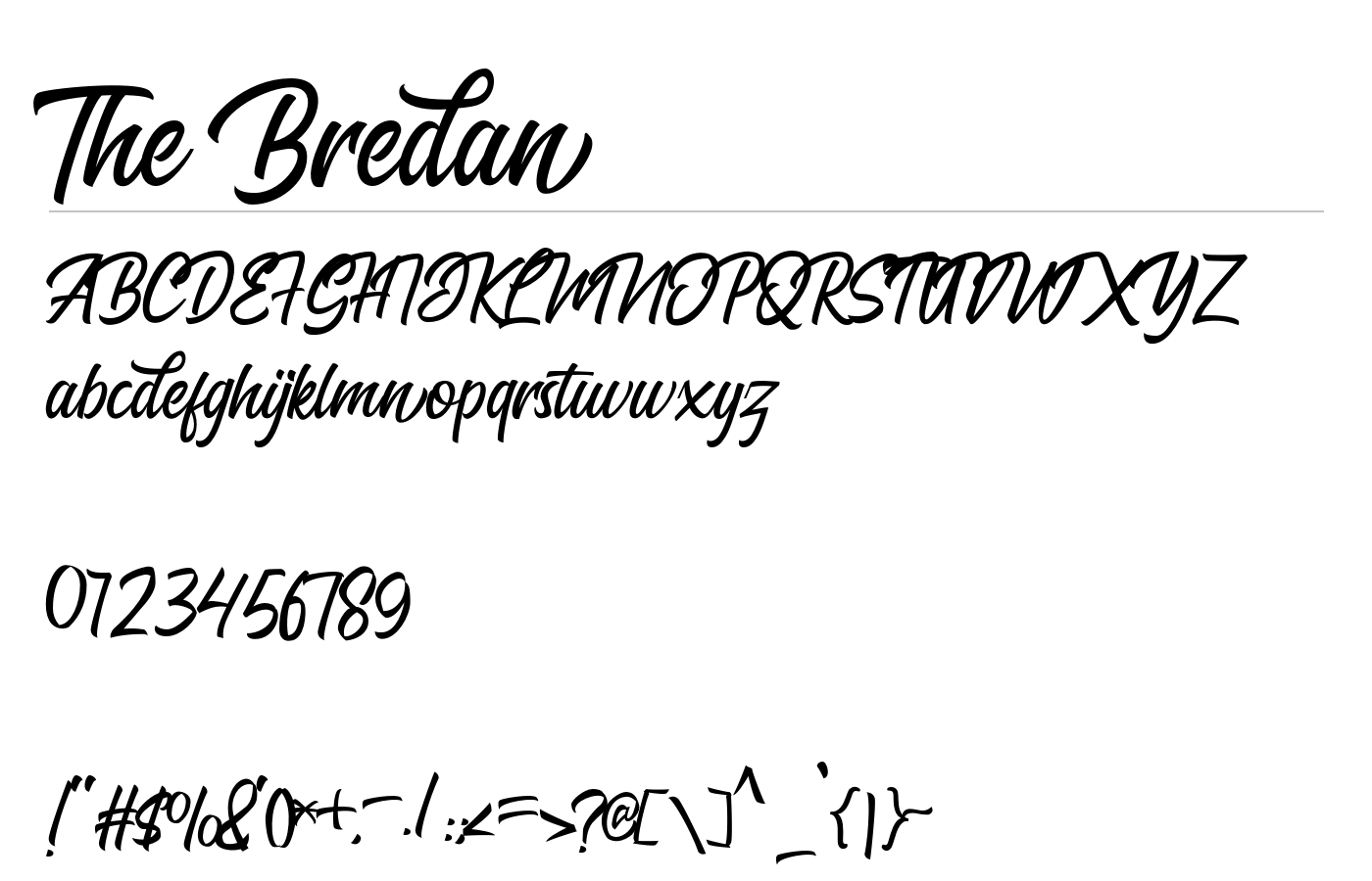 The Bredan Font preview