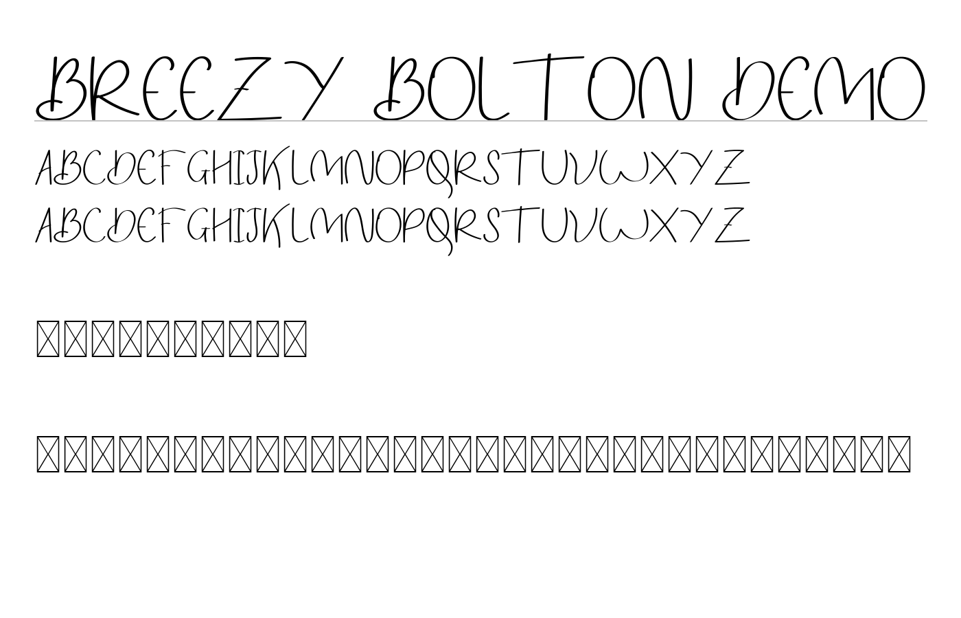 Breezy Bolton DEMO Font preview