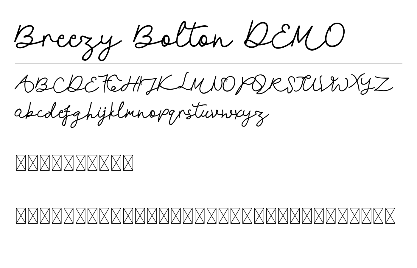 Breezy Bolton DEMO Font preview