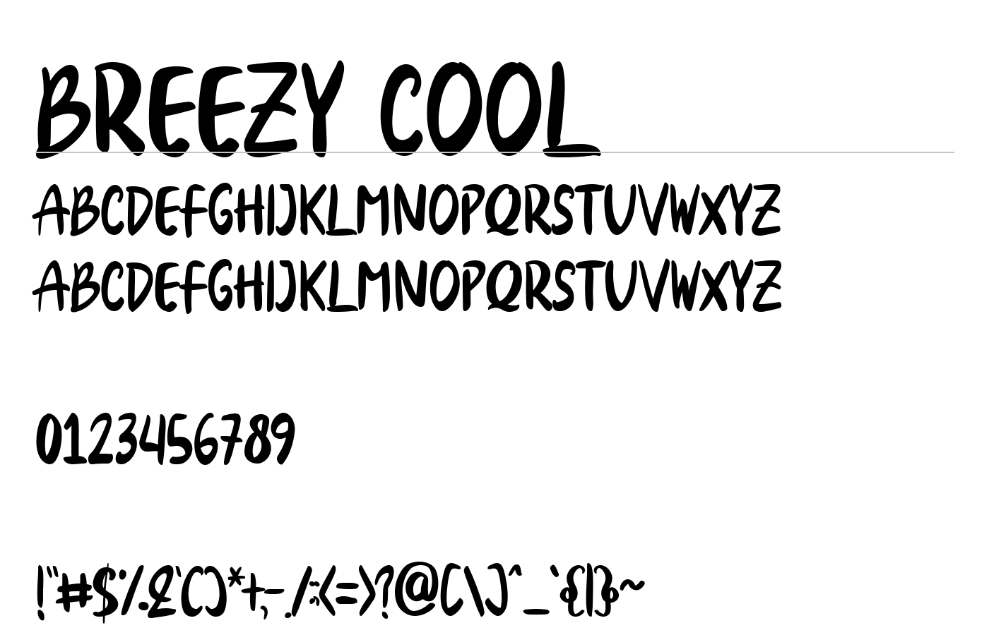 Breezy Cool Font preview