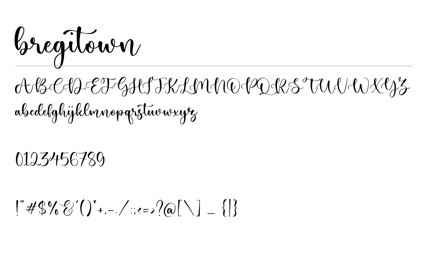 Bregitwon Font preview