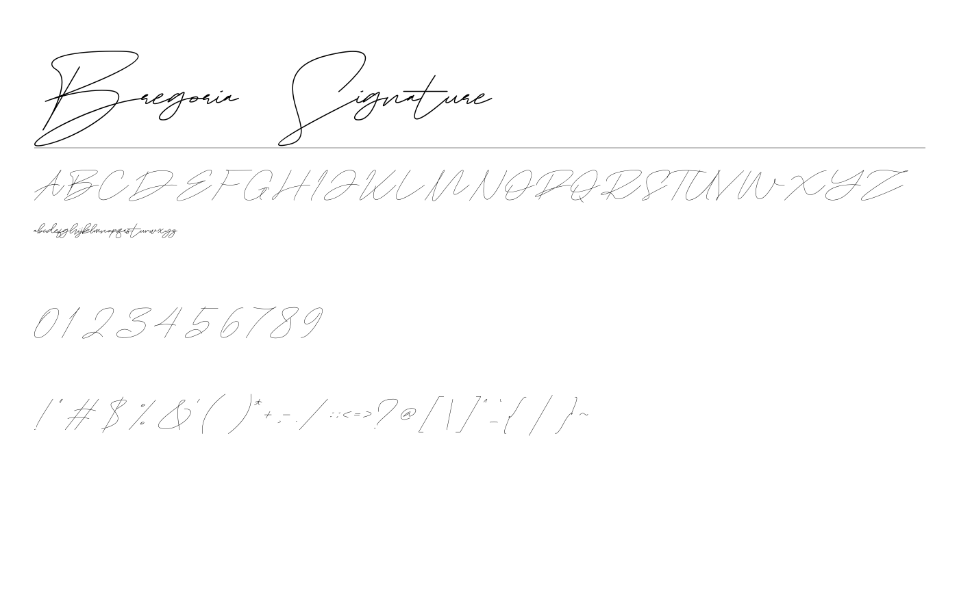 Bregoria Signature Font preview