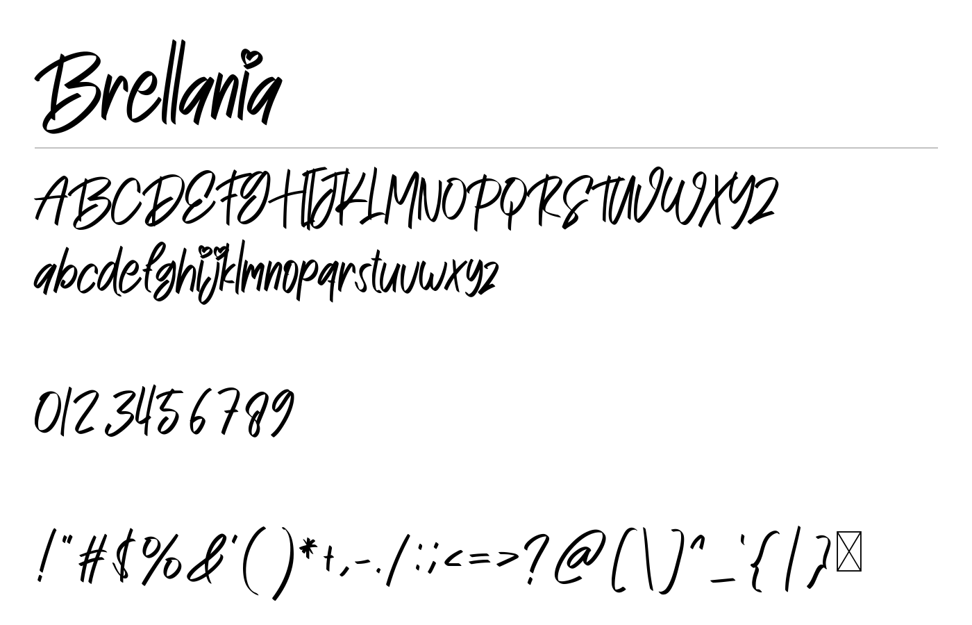 Brellania Font preview