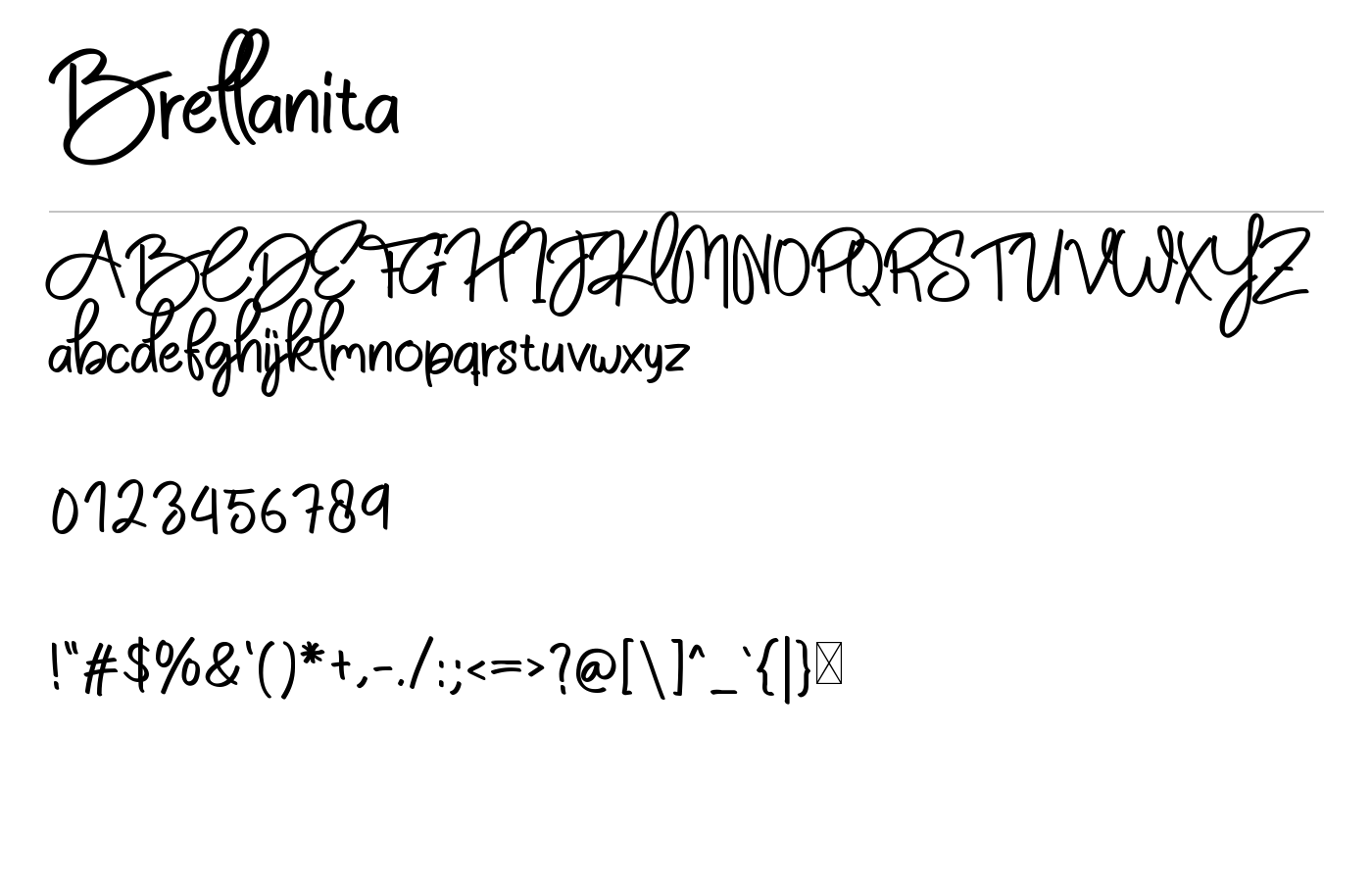 Brellanita Font preview