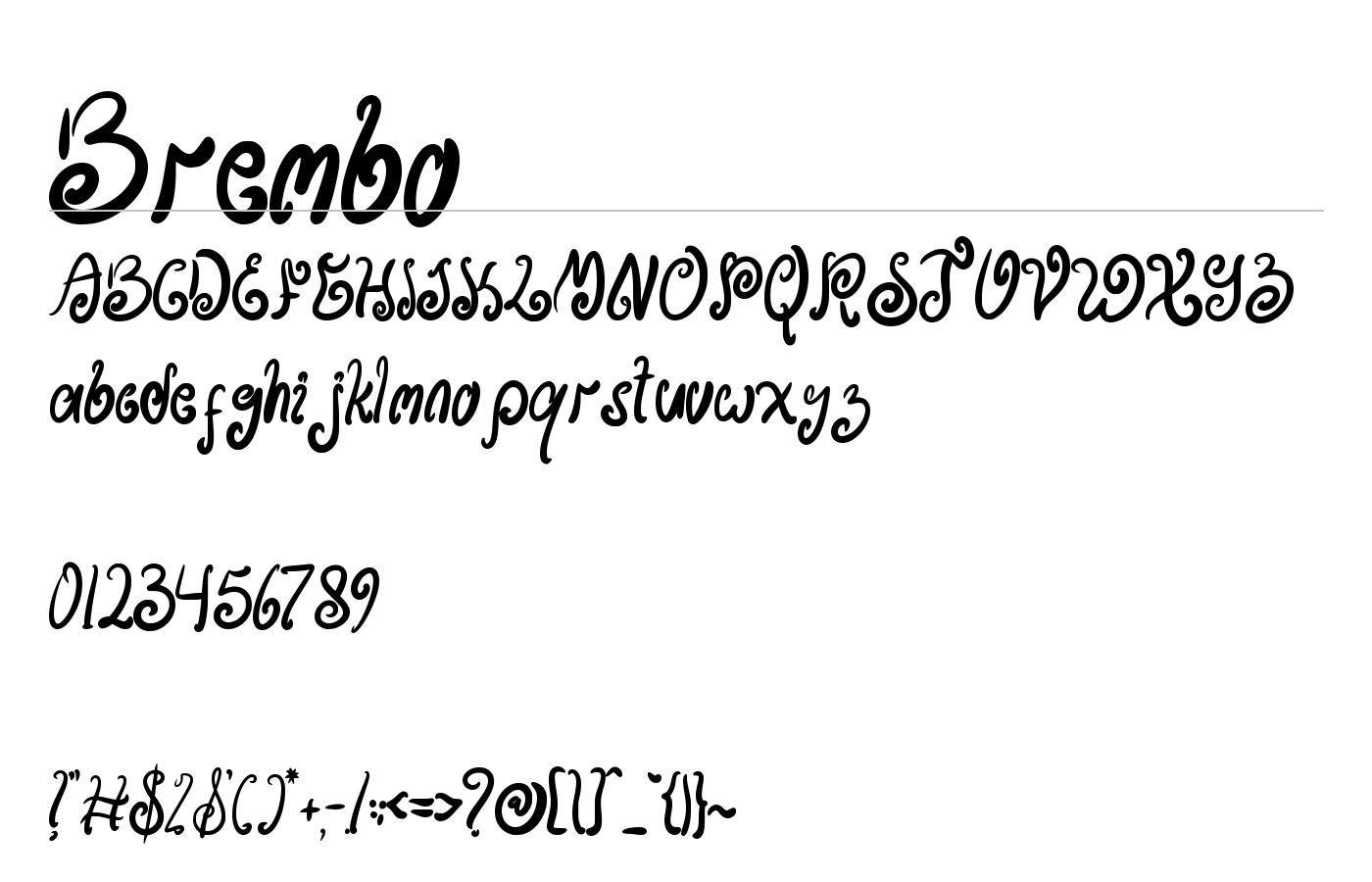 Brembo Font preview