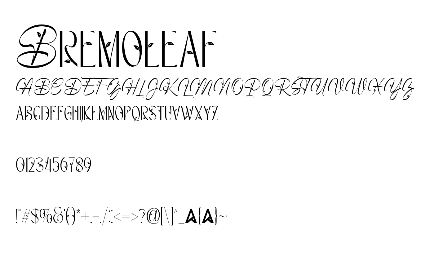 Bremoleaf Font preview