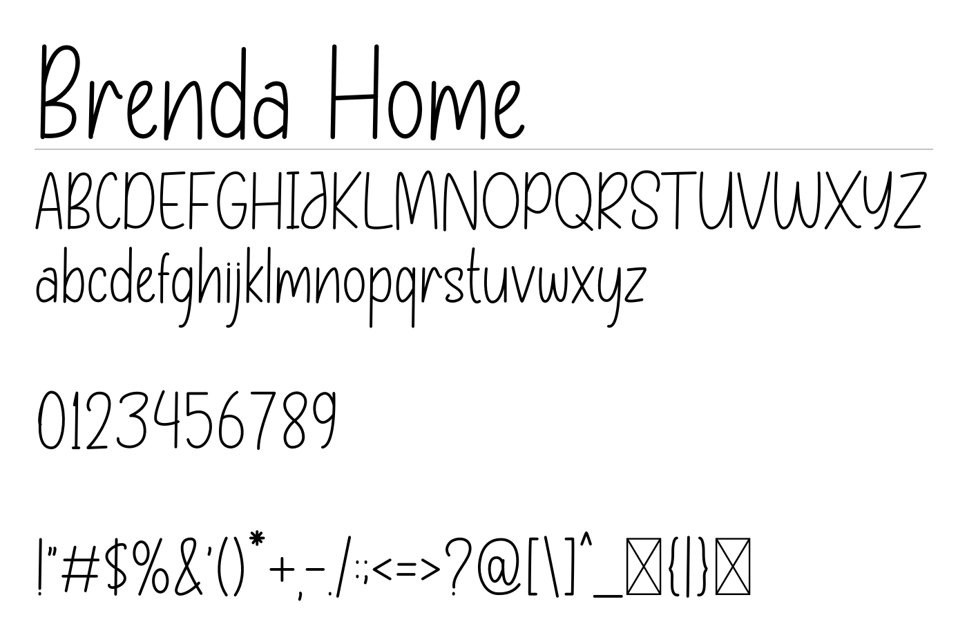 Brenda Home Font preview