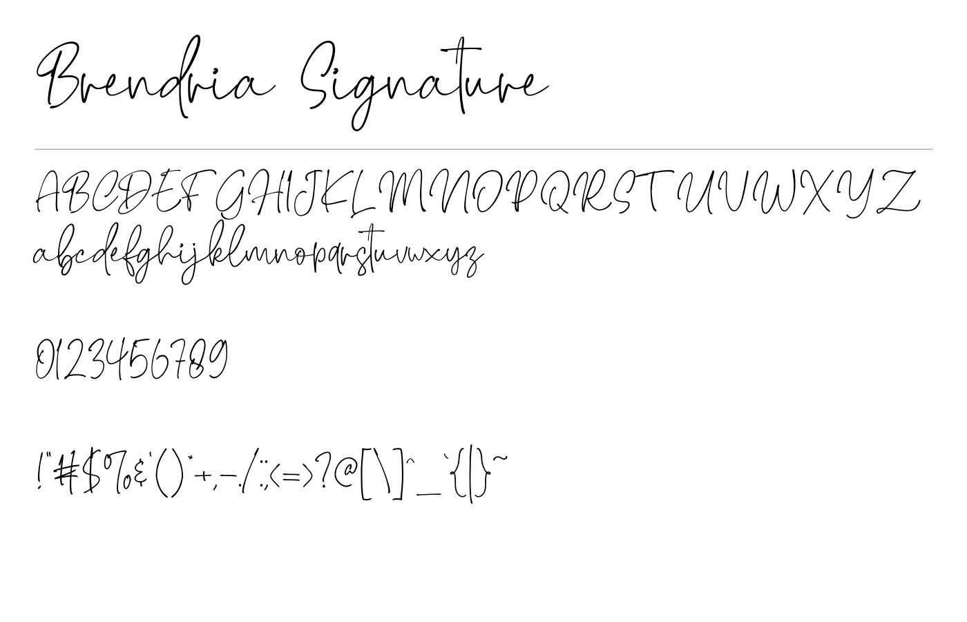 Brendria Signature Font preview