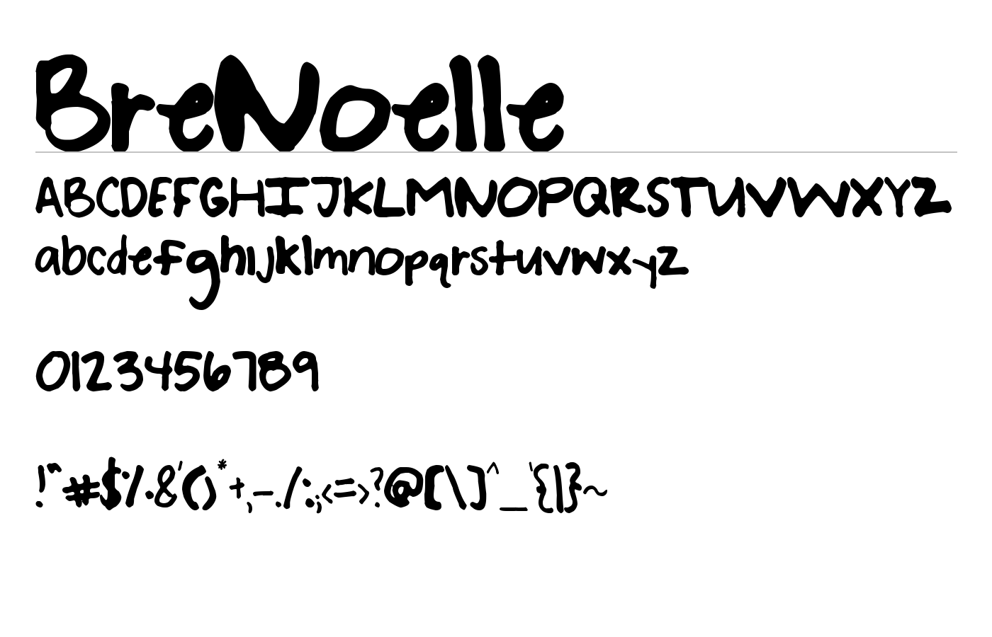 BreNoelle Font preview
