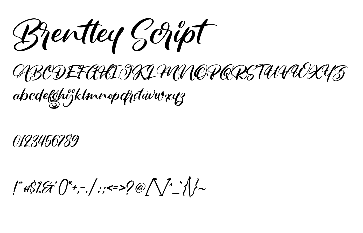 Brentley Script Font preview