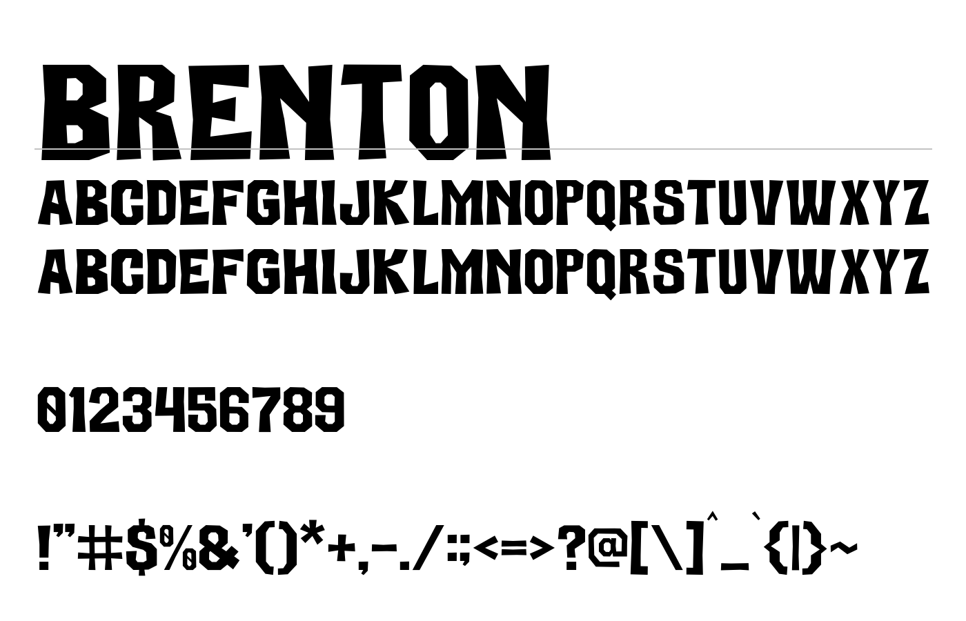Brenton Font preview