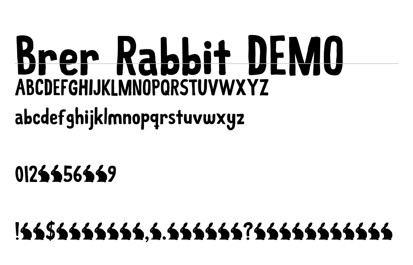 Brer Rabbit DEMO Font preview