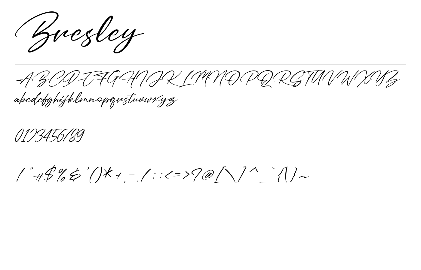 Bresley Font preview