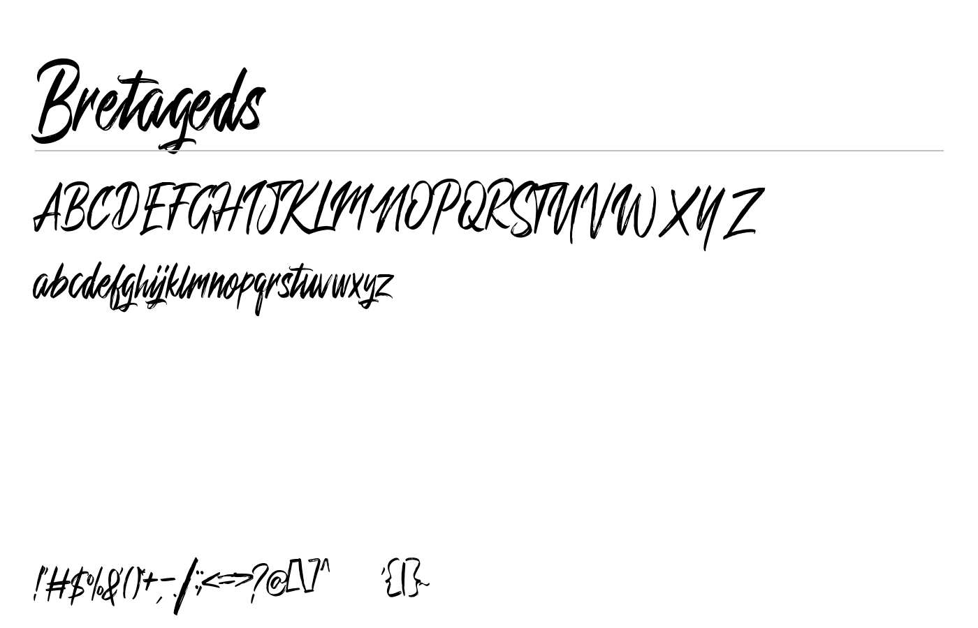 Bretageds Font preview
