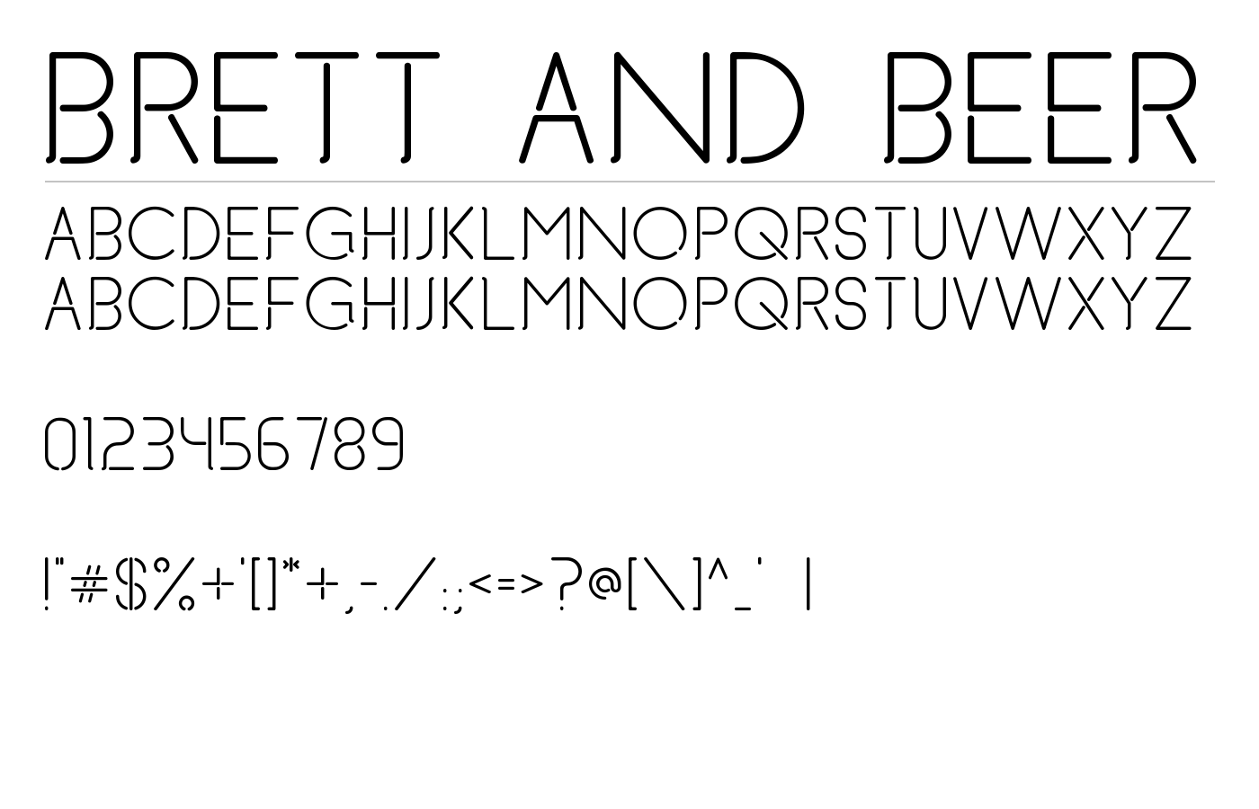 Brett and Beer Font preview