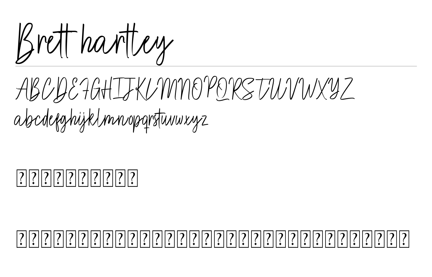 Brett hartley Font preview