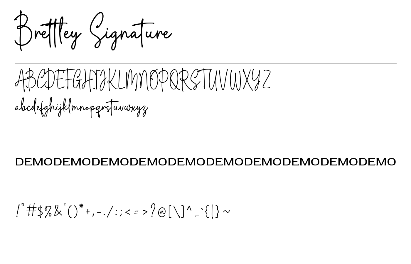 Brettley Signature Font preview