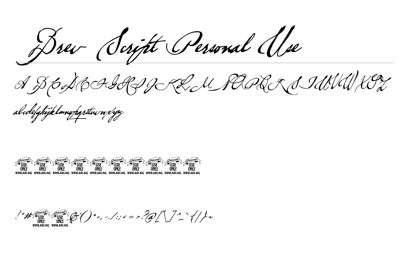 Brev Script Personal Use Font preview