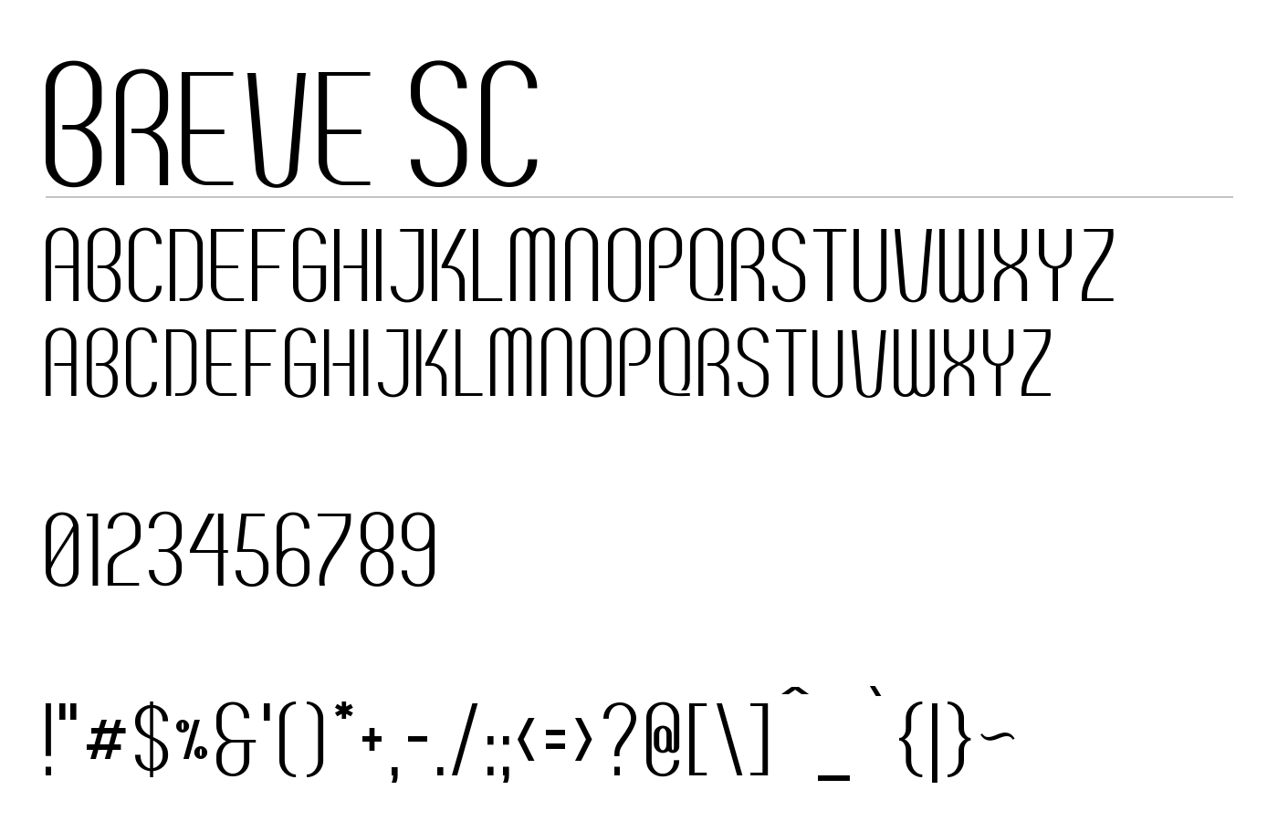 Breve SC Font preview