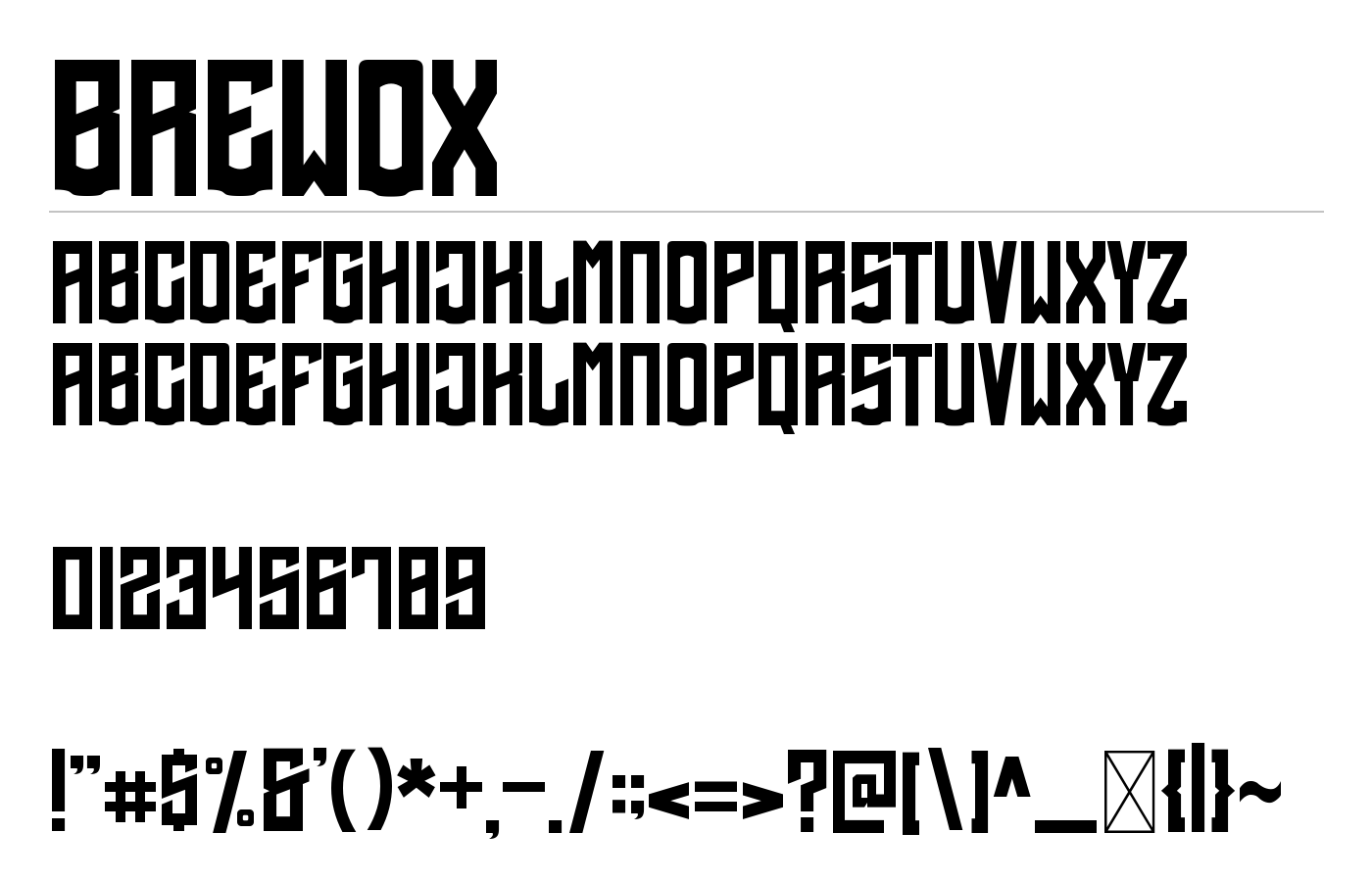 Brewox Font preview