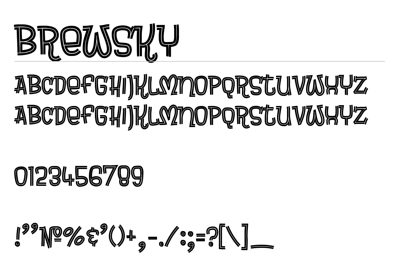 Brewsky Font preview
