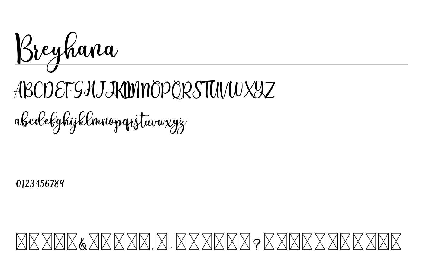 Breyhana Font preview