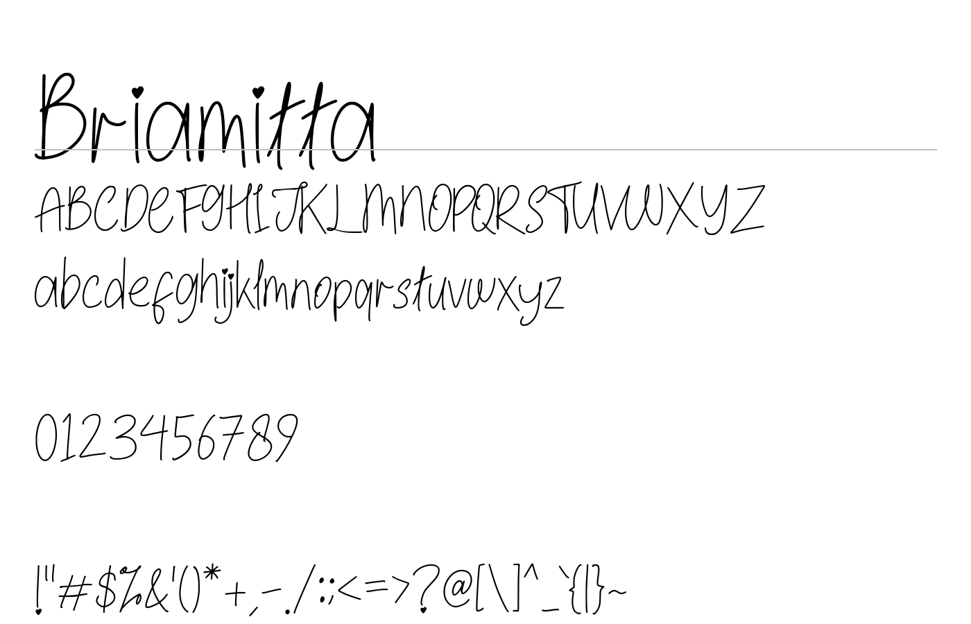 Briamitta Font preview