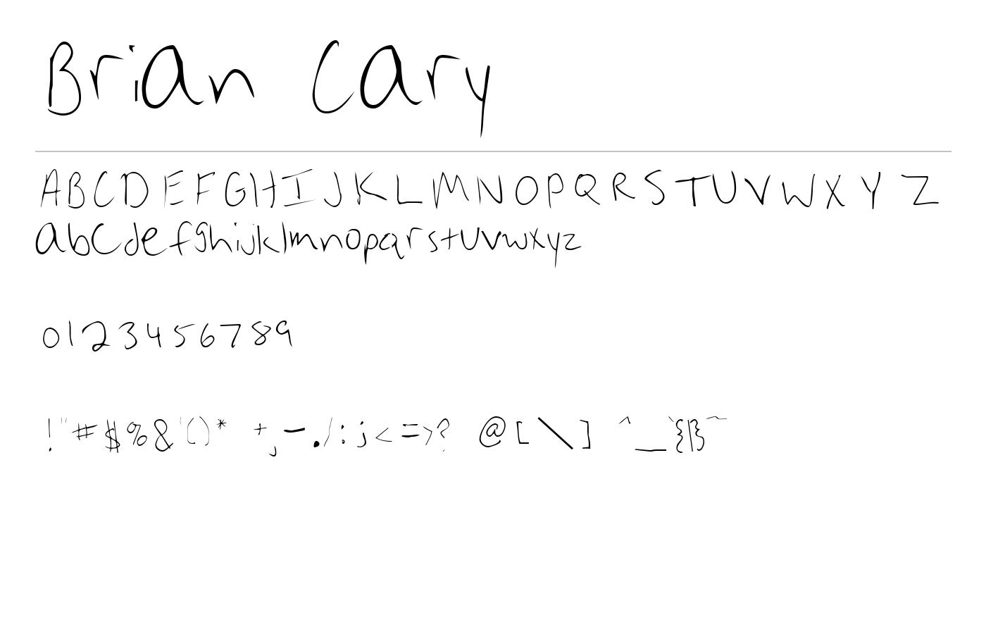 Brian Cary Font preview