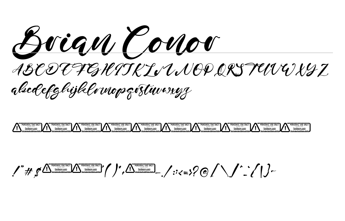 Brian Conor Font preview