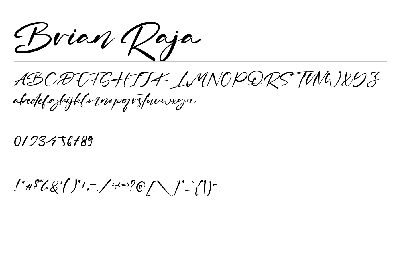 Brian Raja Font preview