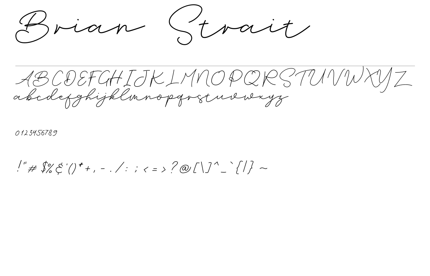 Brian Strait Font preview