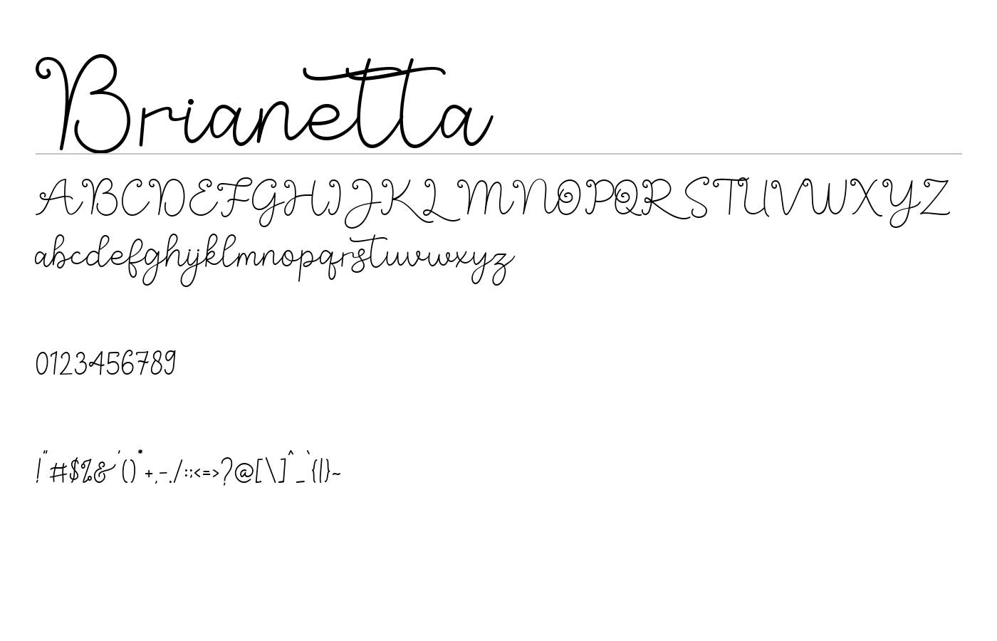 Brianetta Font preview