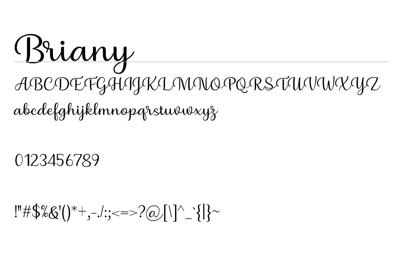 Briany Font preview