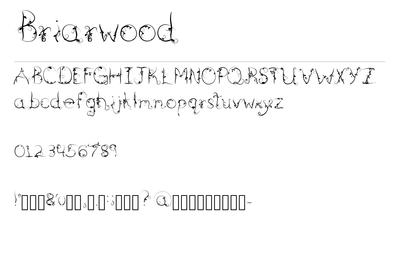 Briarwood Font preview