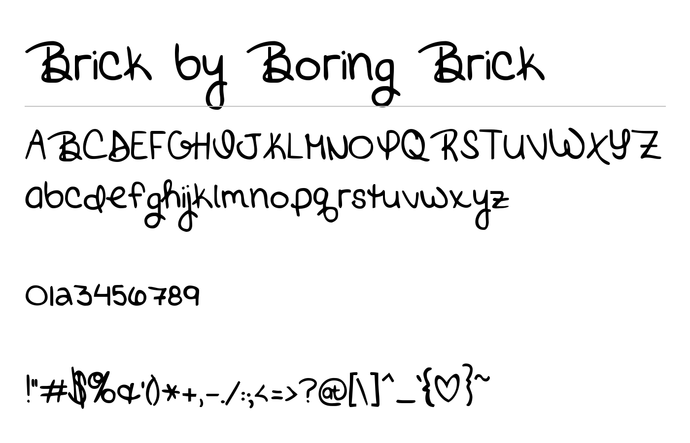 Brick by Boring Brick Font preview