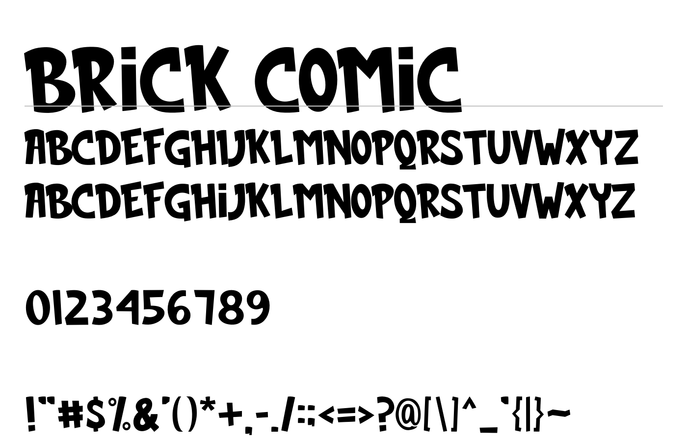 brick comic Font preview