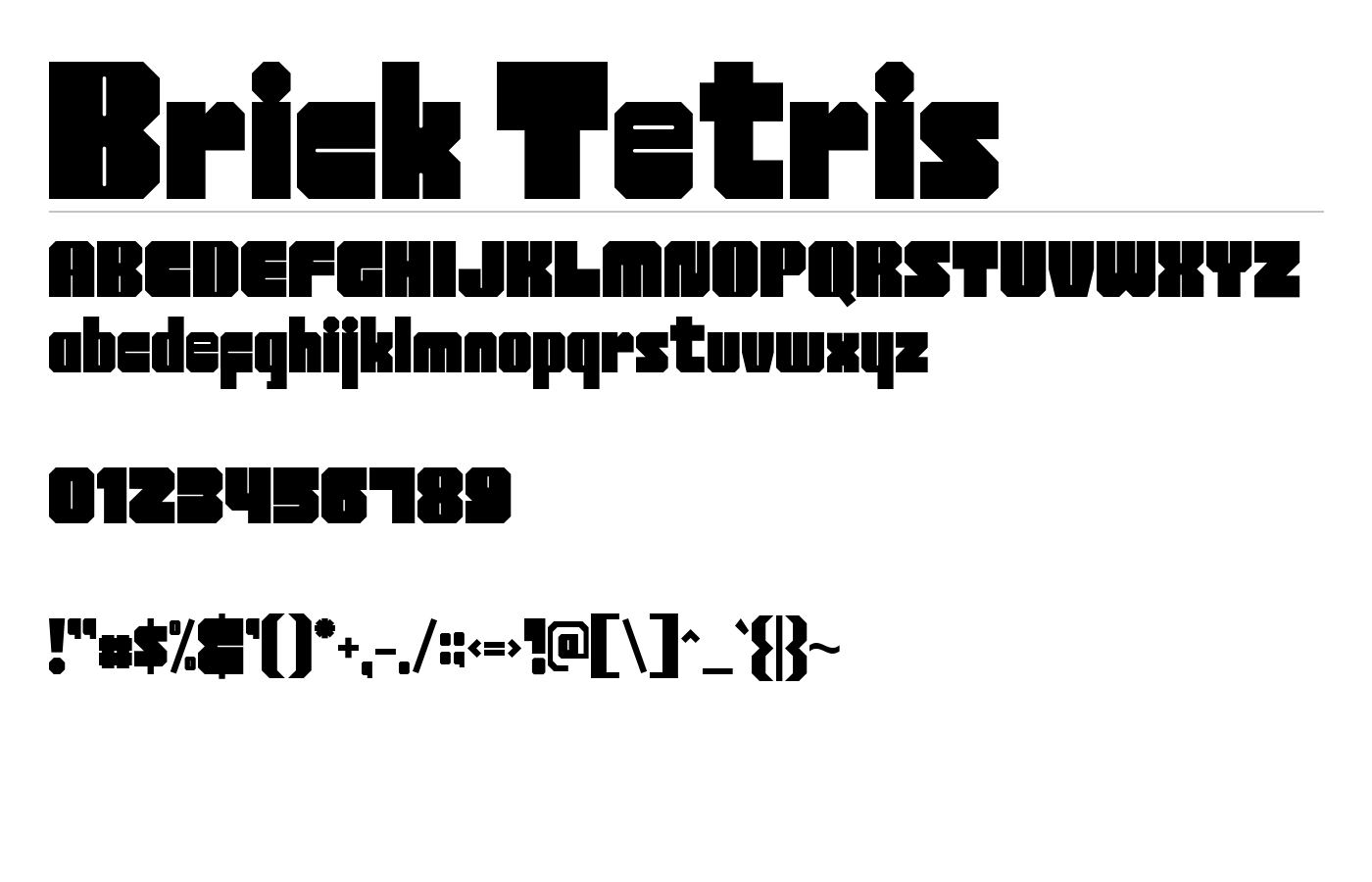 Brick Tetris Font preview