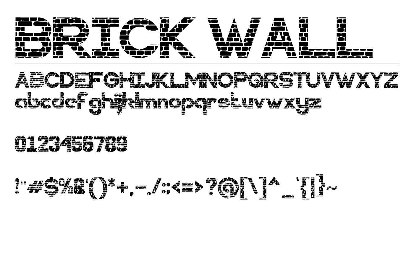 BRICK WALL Font preview