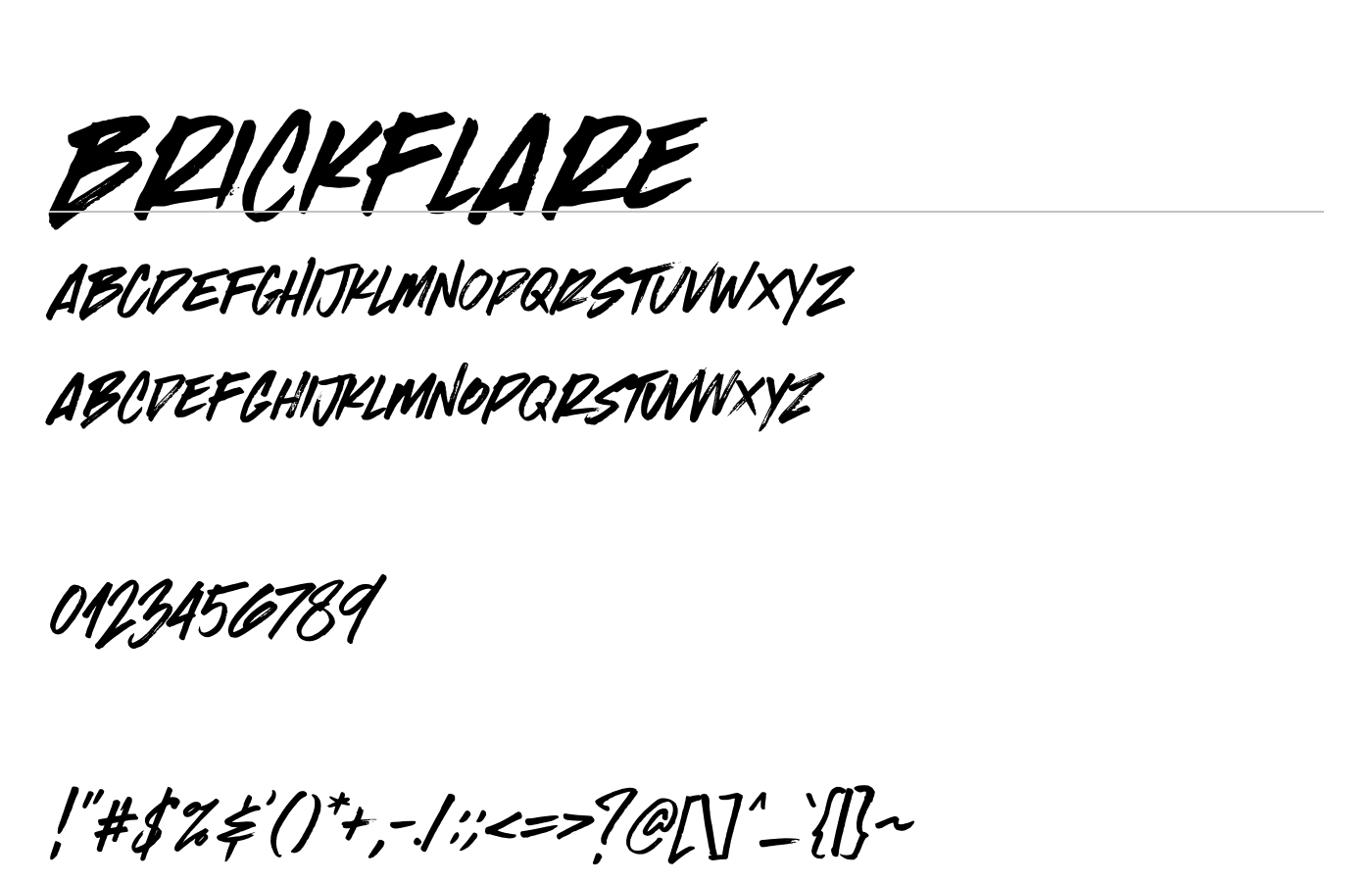 Brickflare Font preview