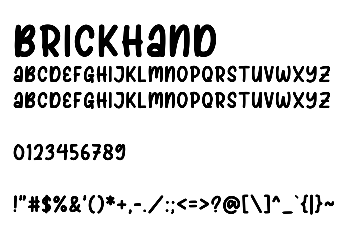 Brickhand Font preview