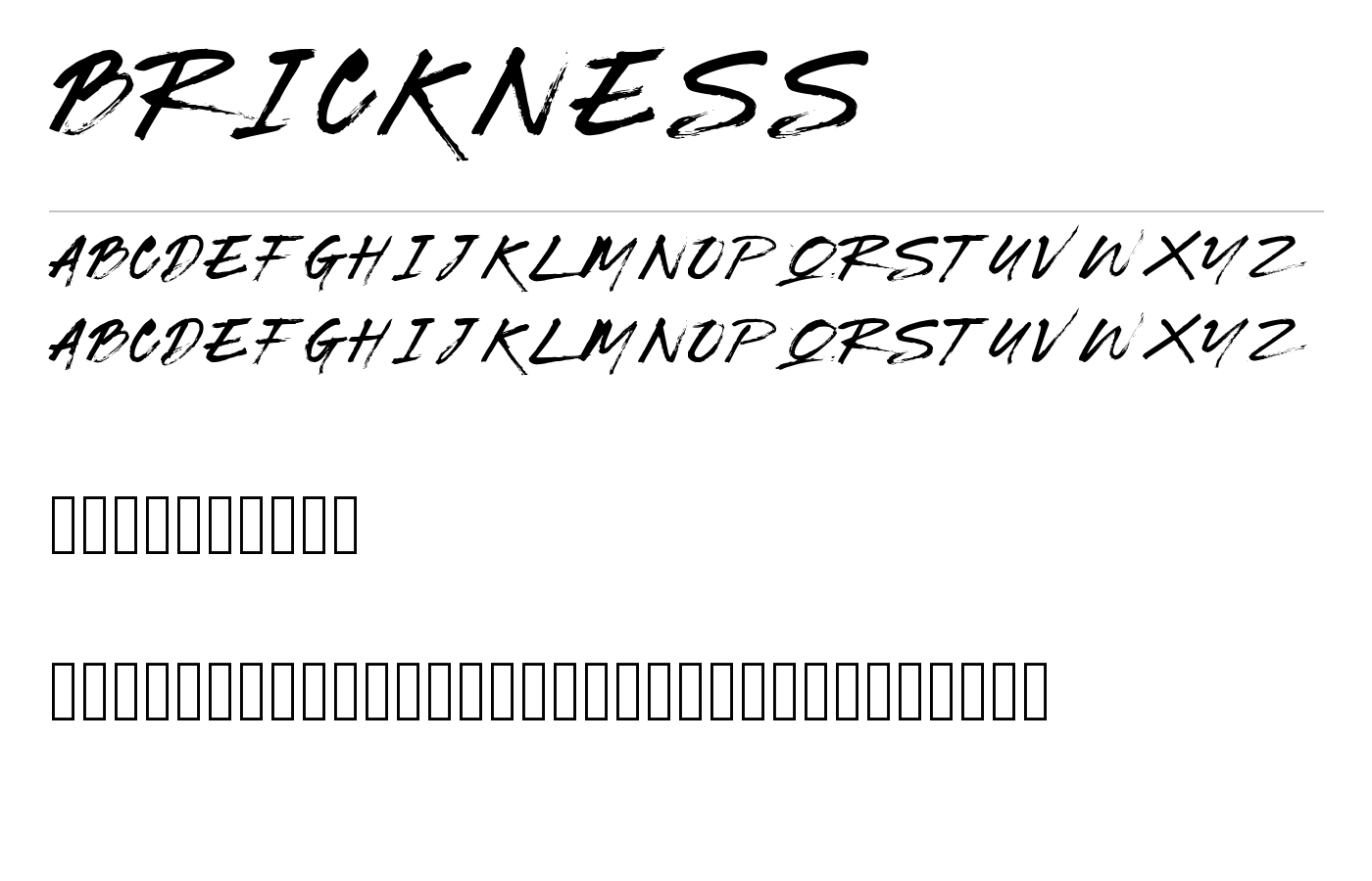 BRICKNESS Font preview