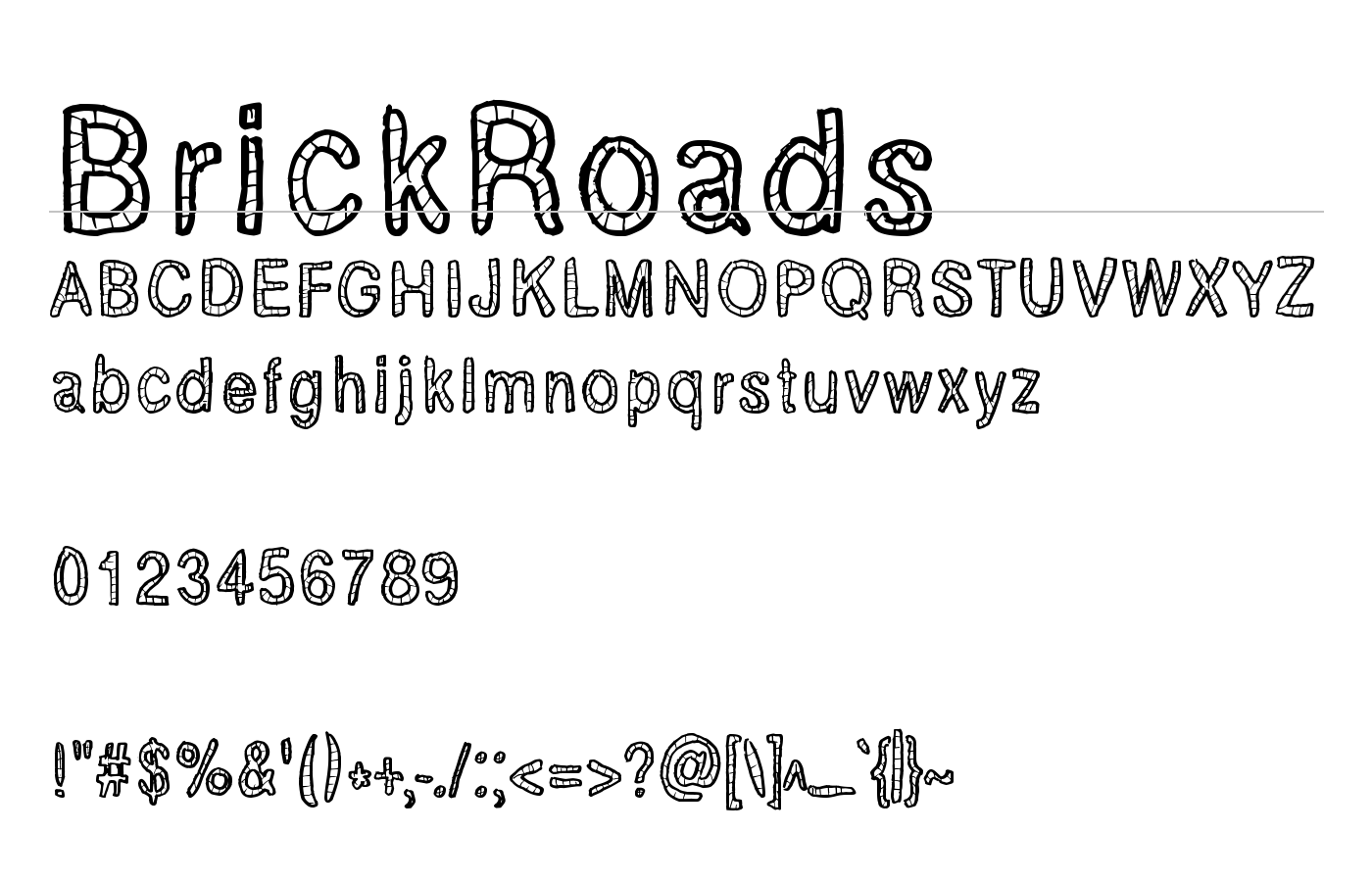 BrickRoads Font preview