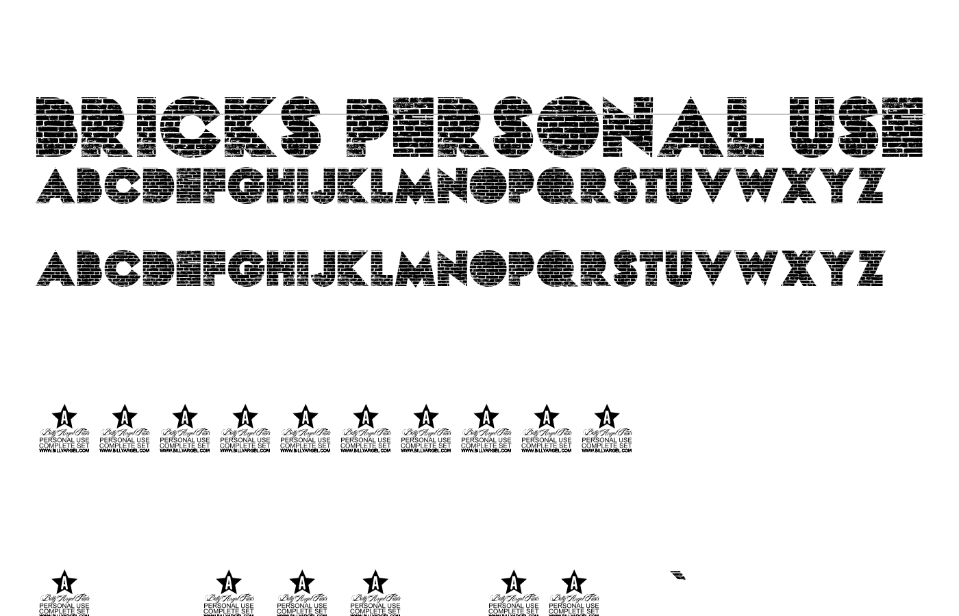 BRICKS PERSONAL USE Font preview