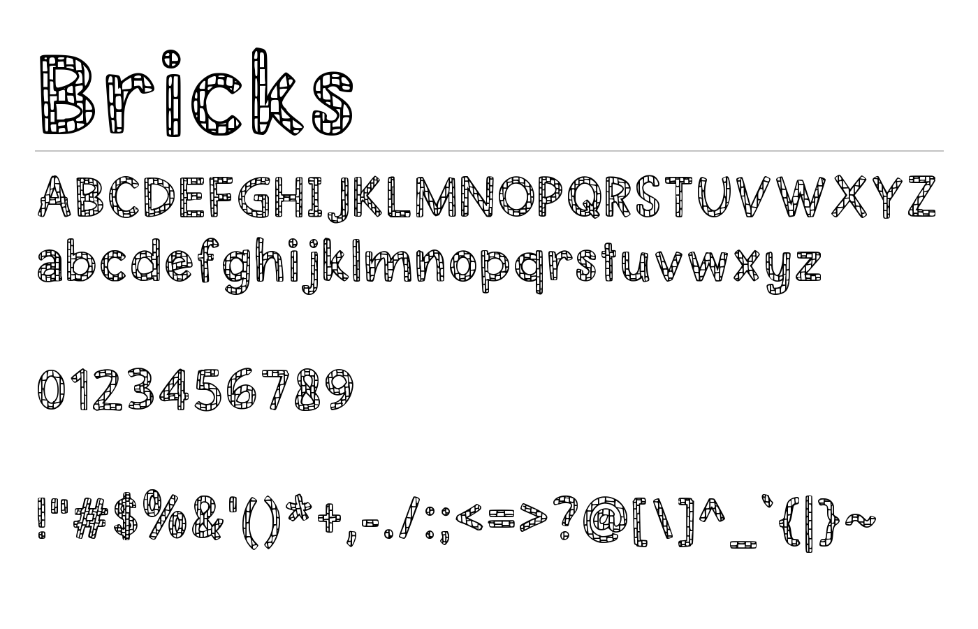 Bricks Font preview
