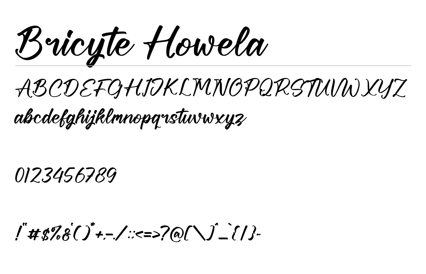 Bricyte Howela Font preview