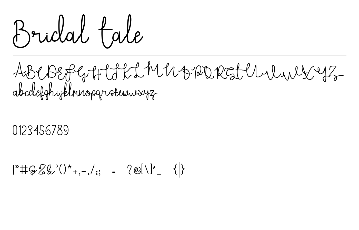 Bridal Tale Font preview