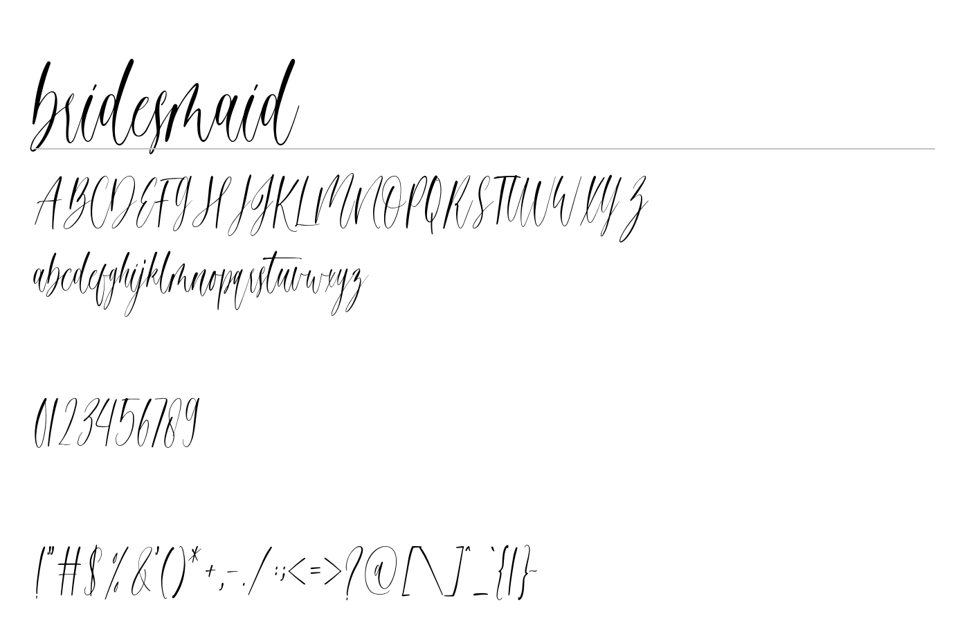 bridesmaid Font preview