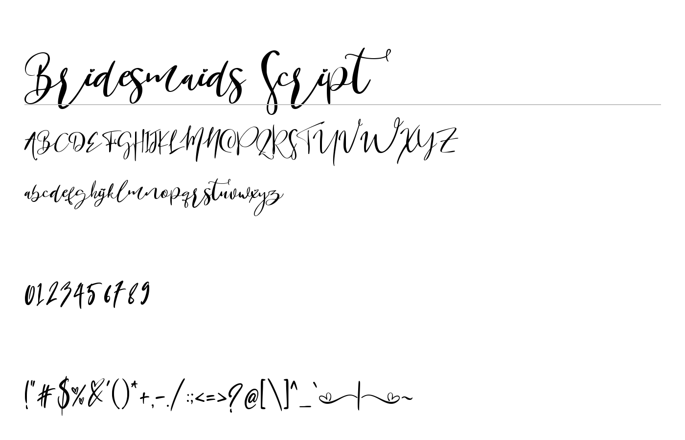 Bridesmaids Script Font preview